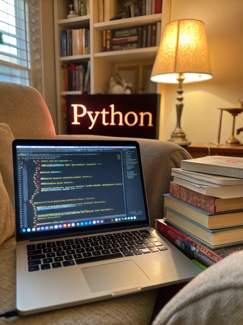 An image of a Python script performing data analysis, showcasing libraries like Pandas and NumPy, used to illustrate the data science capabilities of Python.