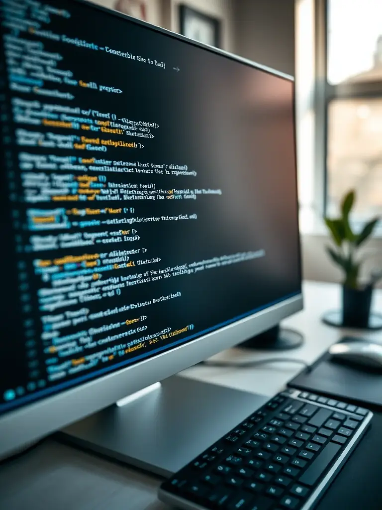 A close-up shot of a computer screen displaying HTML code, with a focus on the structure and syntax, used to illustrate the foundational elements of web development.